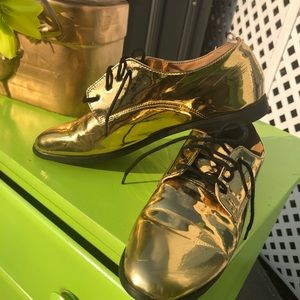 Gold Oxford Shoes